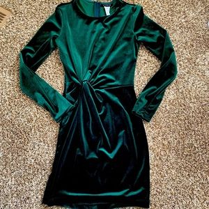 Dark Green Velvet Dress